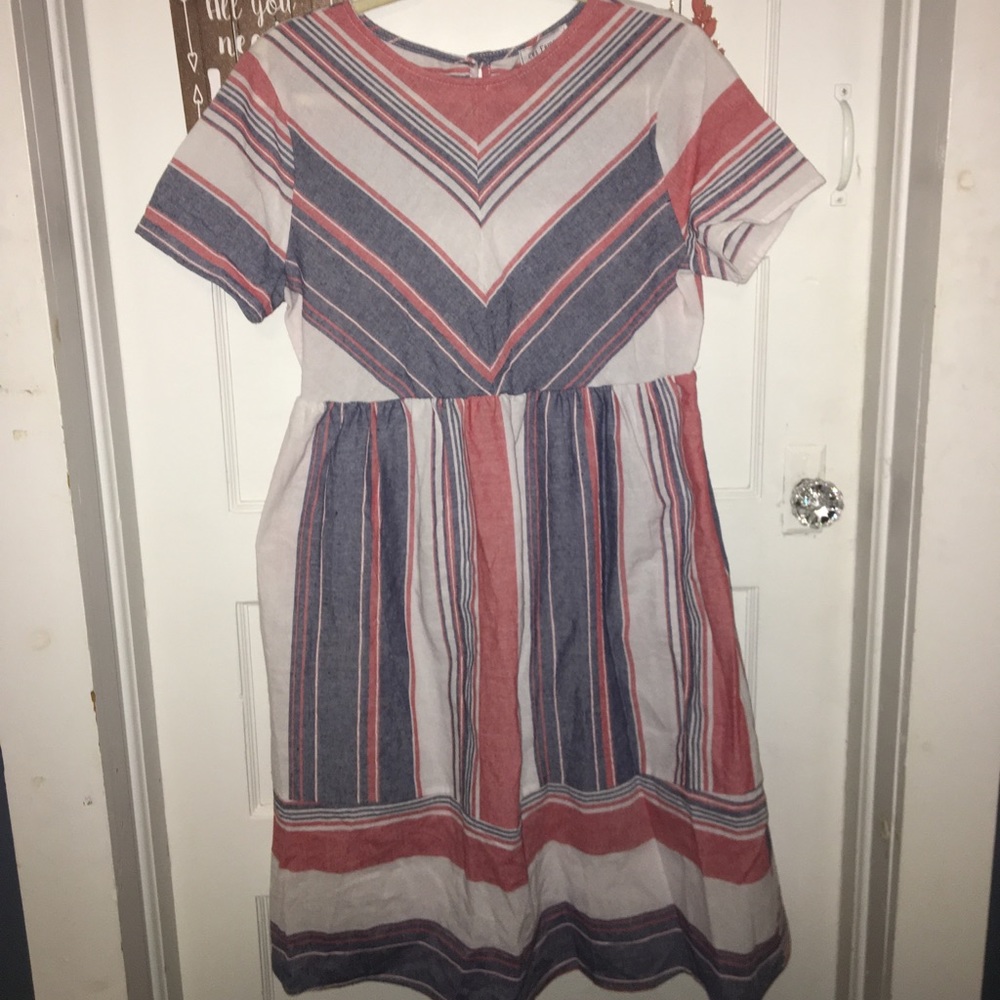 Tea Length Midi Striped Dress